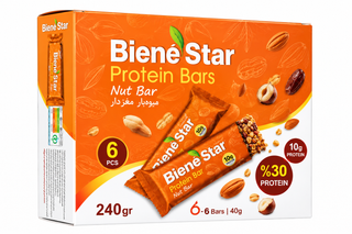 پروتئین بار بین استار-طعم بادام زمینی و گردو -بسته ۶ عددی